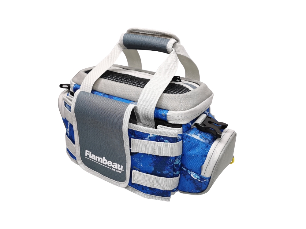 anglr tackle bag Squall 3700 with Bait Binder size 7 x 5 double compartments with drainage holes The Ultimate Tackle Bag for