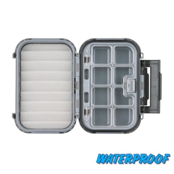 Small Blue Ribbon Waterproof Fly Box - Ripple Foam & (8) Compartment Combo