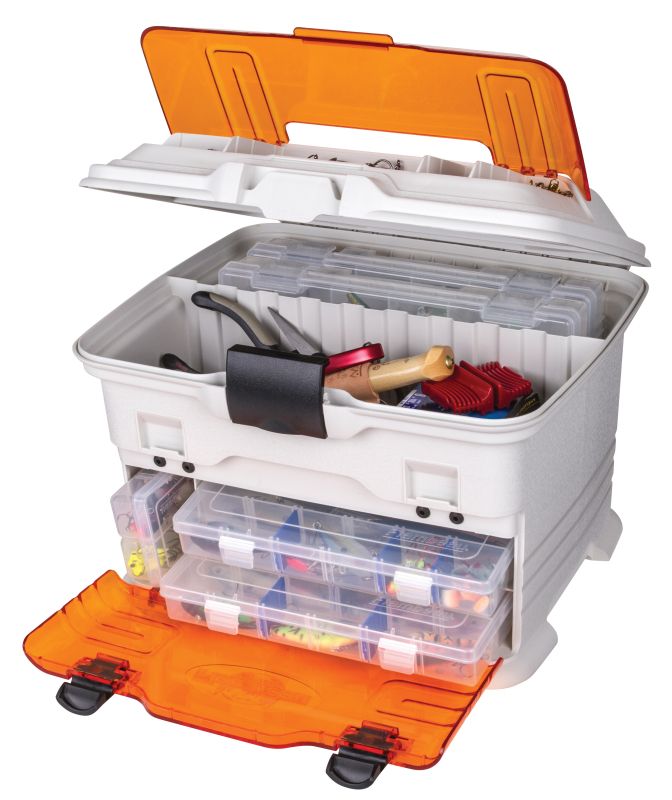 flambeau t4 multi-loader tackle box Outdoors T5P Pro Multiloader Box, 7 Tuff Tainers, Blue Gold molded handle ensures durability and easy transport Flambeau Outdoors Presents Bill Lowen